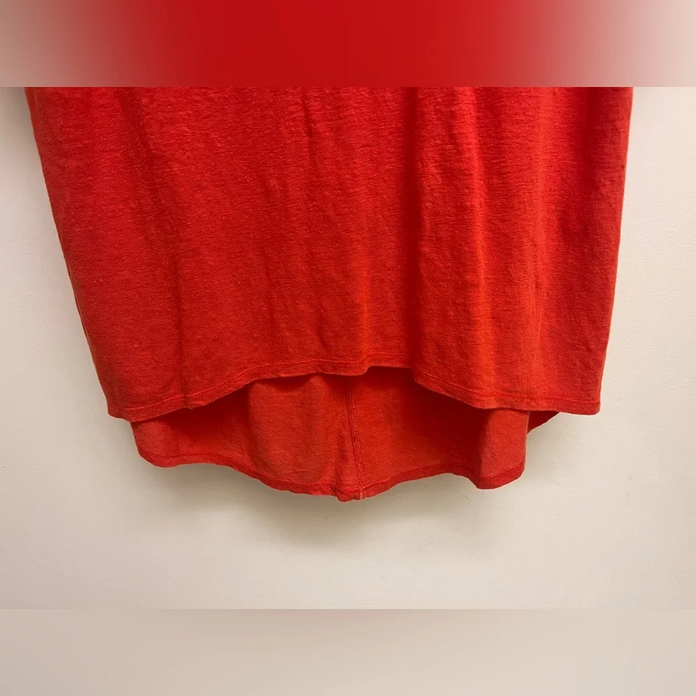 Eileen Fisher 100% Linen Red Boxy Short Sleeve Top - Picture 7 of 9